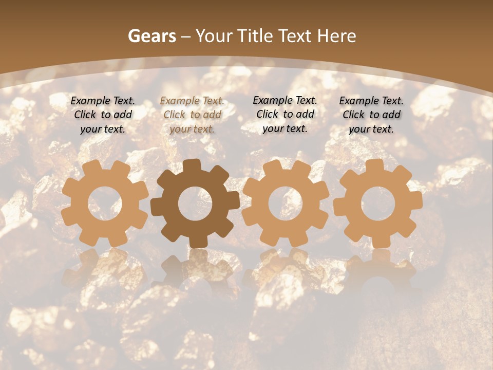 A Pile Of Gold Nuggets On A Wooden Surface PowerPoint Template