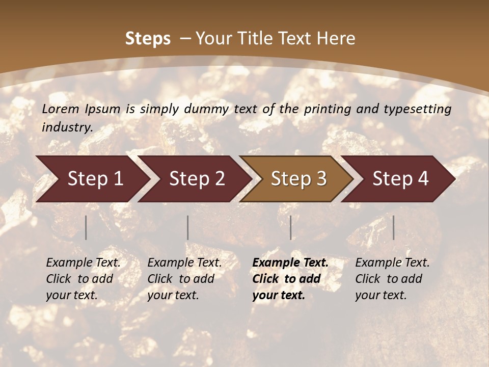 A Pile Of Gold Nuggets On A Wooden Surface PowerPoint Template