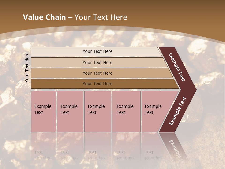 A Pile Of Gold Nuggets On A Wooden Surface PowerPoint Template