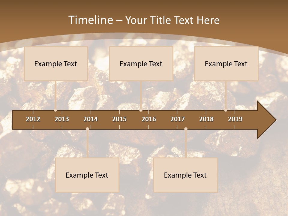 A Pile Of Gold Nuggets On A Wooden Surface PowerPoint Template