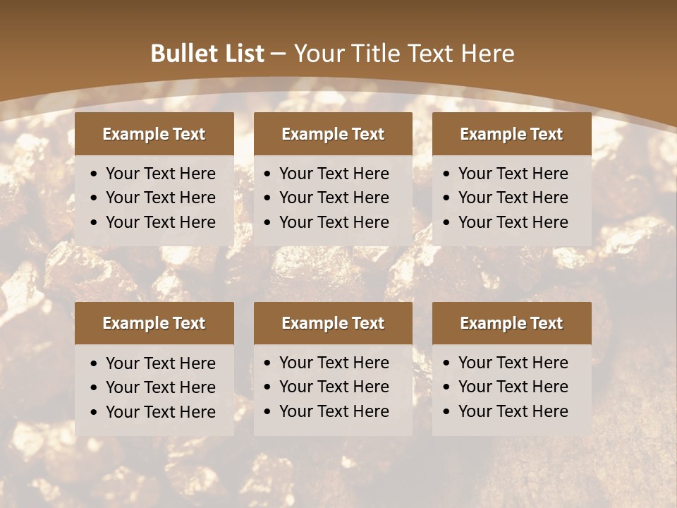 A Pile Of Gold Nuggets On A Wooden Surface PowerPoint Template