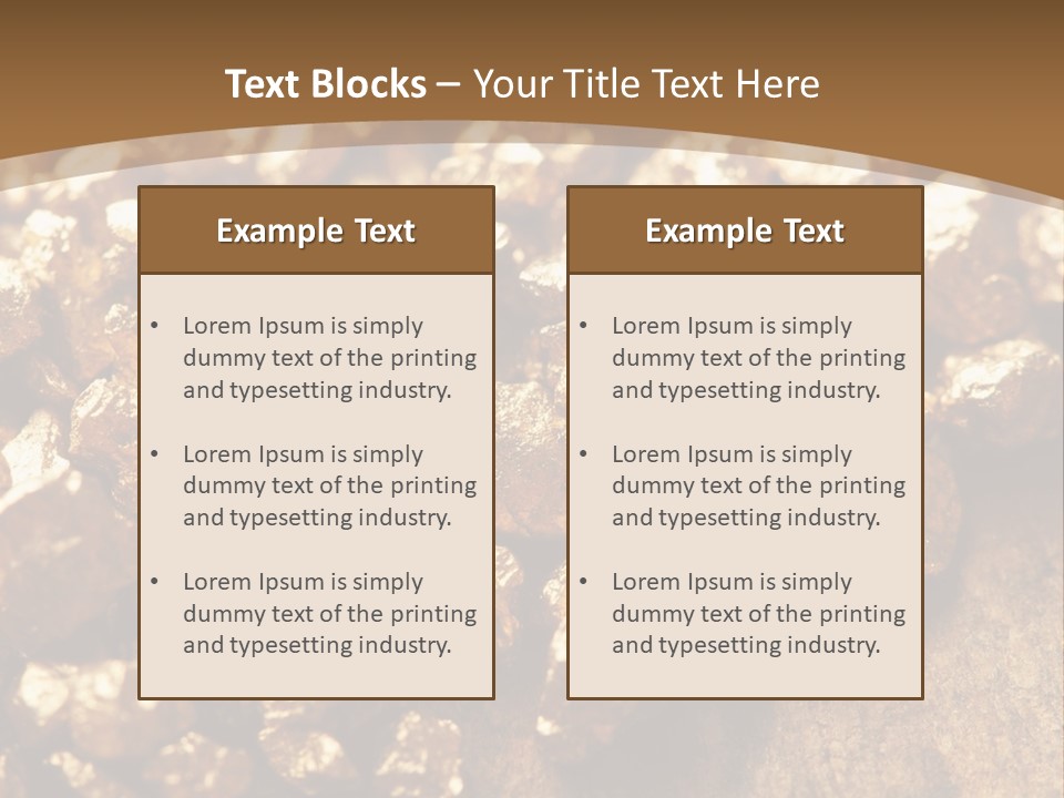 A Pile Of Gold Nuggets On A Wooden Surface PowerPoint Template