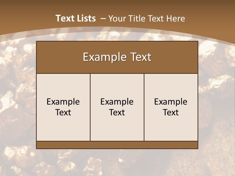 A Pile Of Gold Nuggets On A Wooden Surface PowerPoint Template
