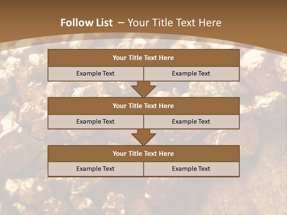 A Pile Of Gold Nuggets On A Wooden Surface PowerPoint Template