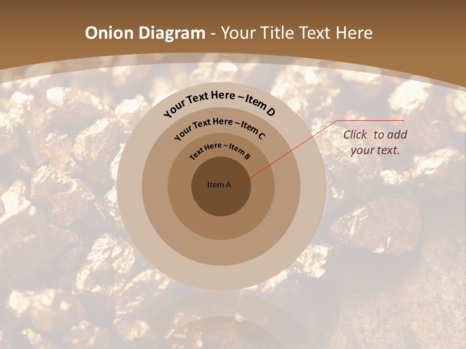 A Pile Of Gold Nuggets On A Wooden Surface PowerPoint Template