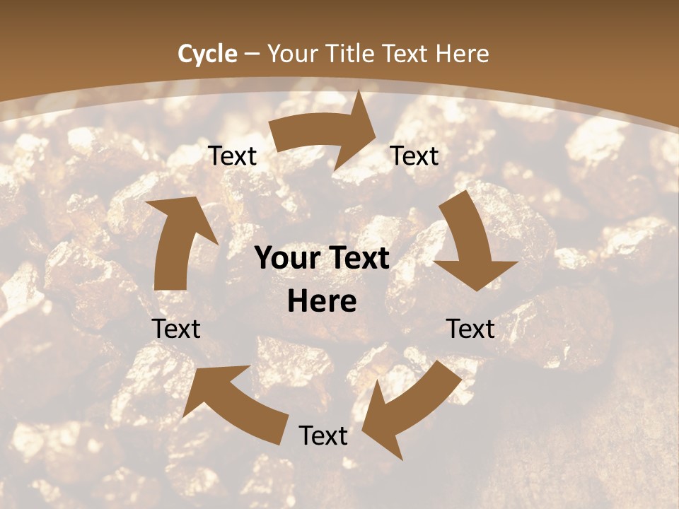 A Pile Of Gold Nuggets On A Wooden Surface PowerPoint Template