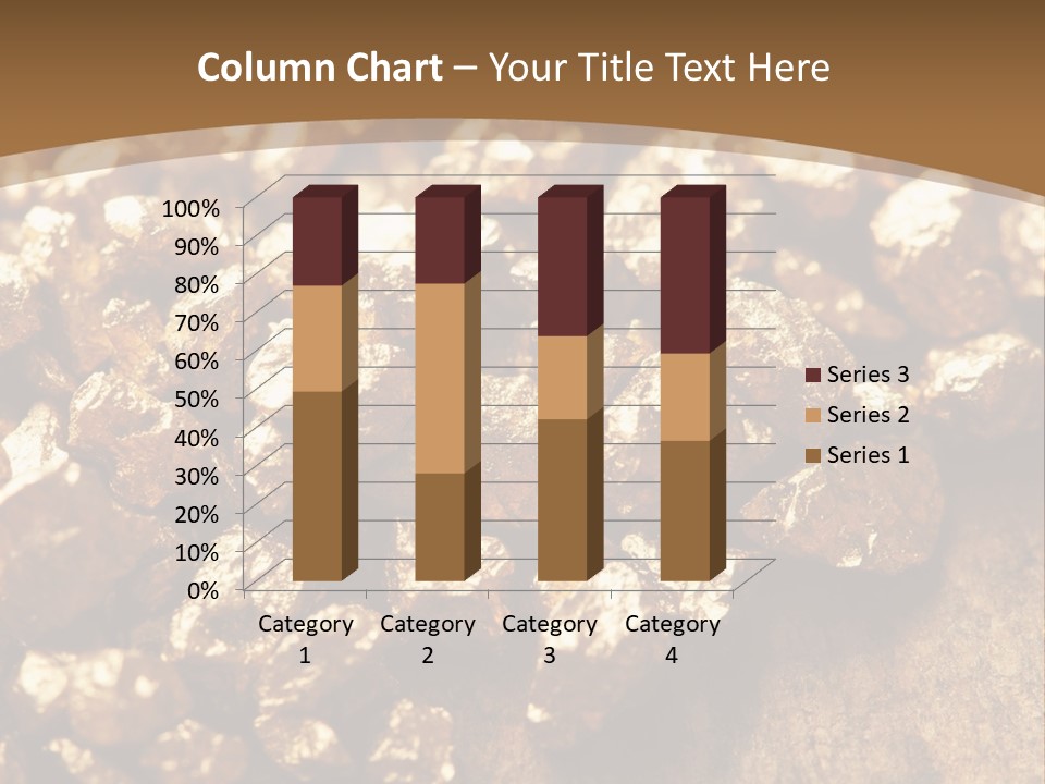 A Pile Of Gold Nuggets On A Wooden Surface PowerPoint Template