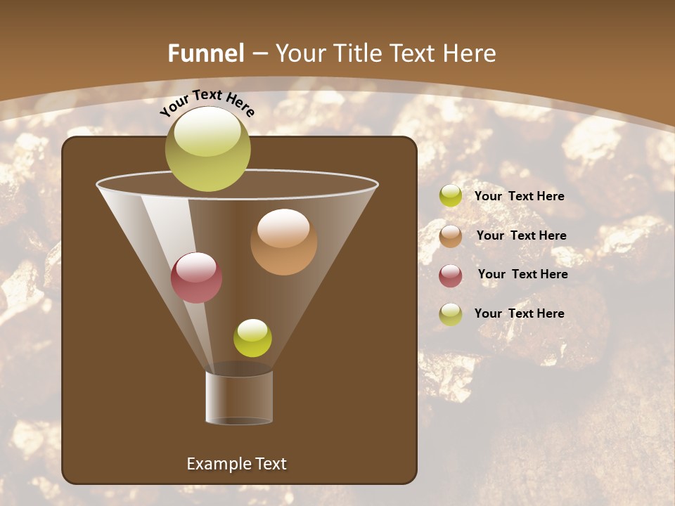 A Pile Of Gold Nuggets On A Wooden Surface PowerPoint Template