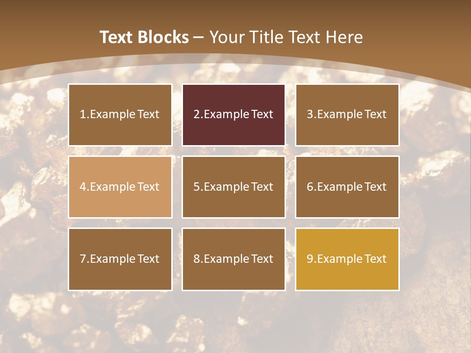 A Pile Of Gold Nuggets On A Wooden Surface PowerPoint Template