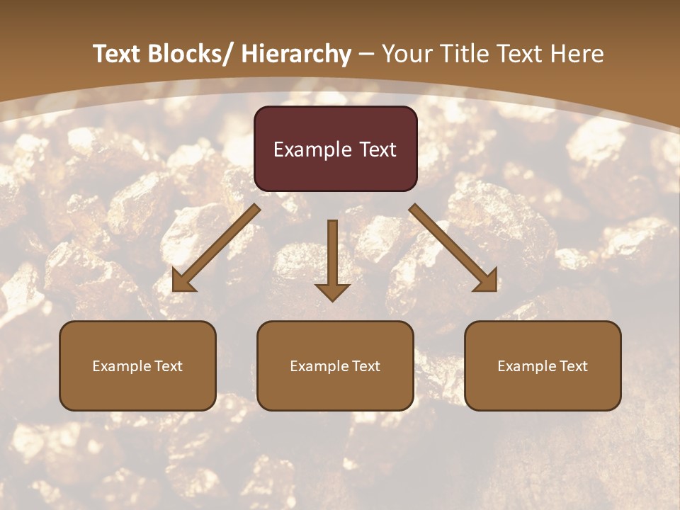 A Pile Of Gold Nuggets On A Wooden Surface PowerPoint Template