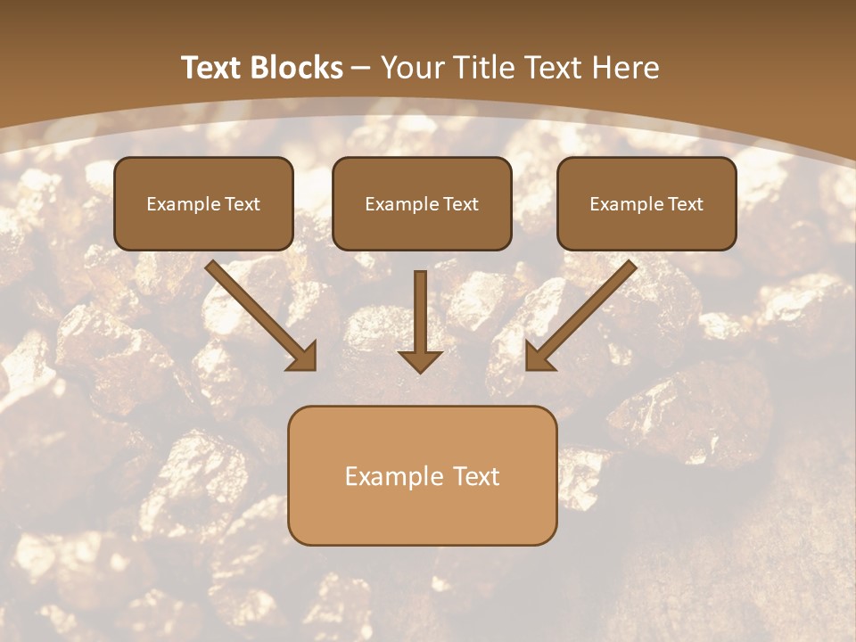 A Pile Of Gold Nuggets On A Wooden Surface PowerPoint Template