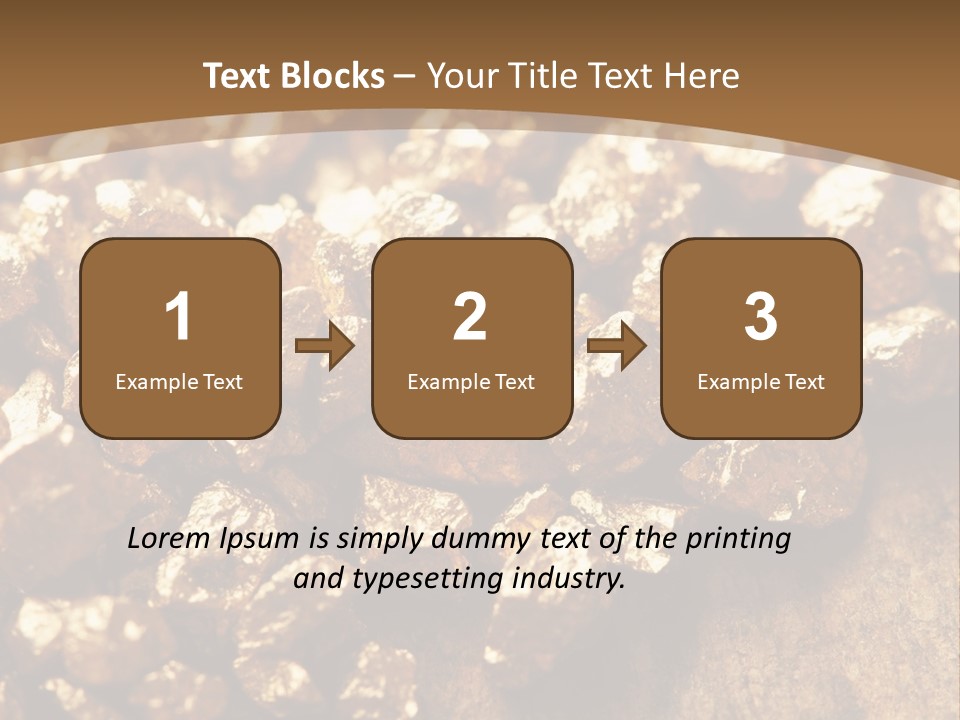 A Pile Of Gold Nuggets On A Wooden Surface PowerPoint Template