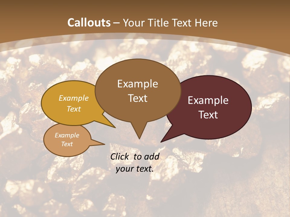 A Pile Of Gold Nuggets On A Wooden Surface PowerPoint Template