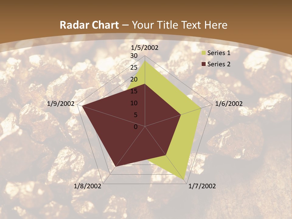 A Pile Of Gold Nuggets On A Wooden Surface PowerPoint Template