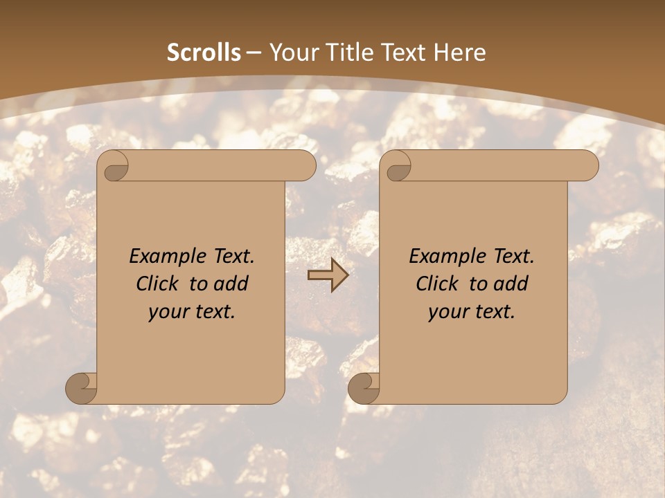 A Pile Of Gold Nuggets On A Wooden Surface PowerPoint Template