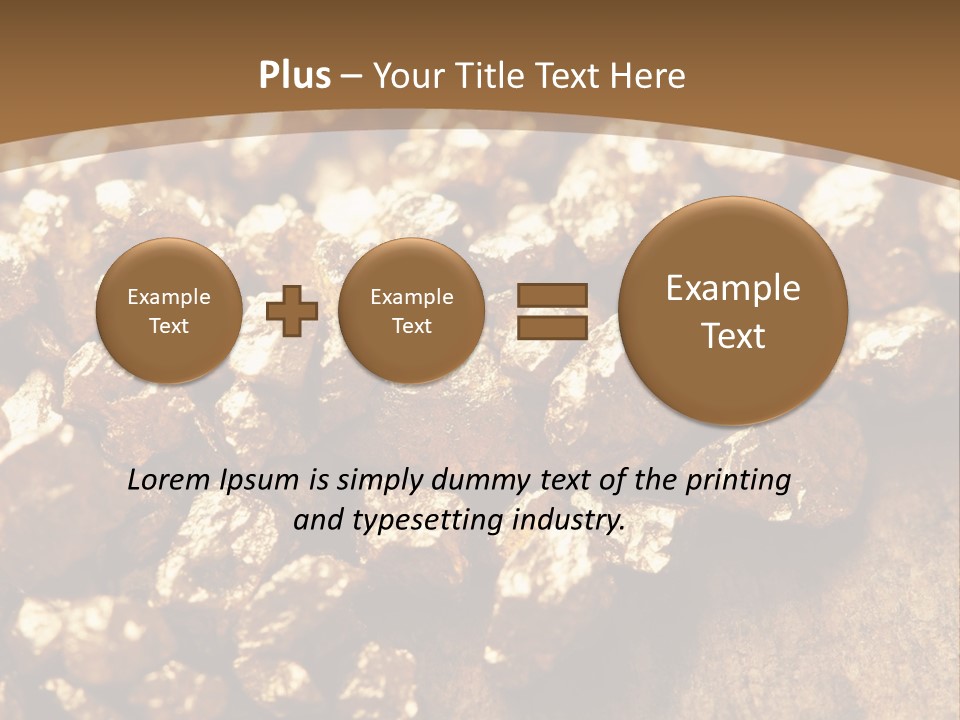 A Pile Of Gold Nuggets On A Wooden Surface PowerPoint Template