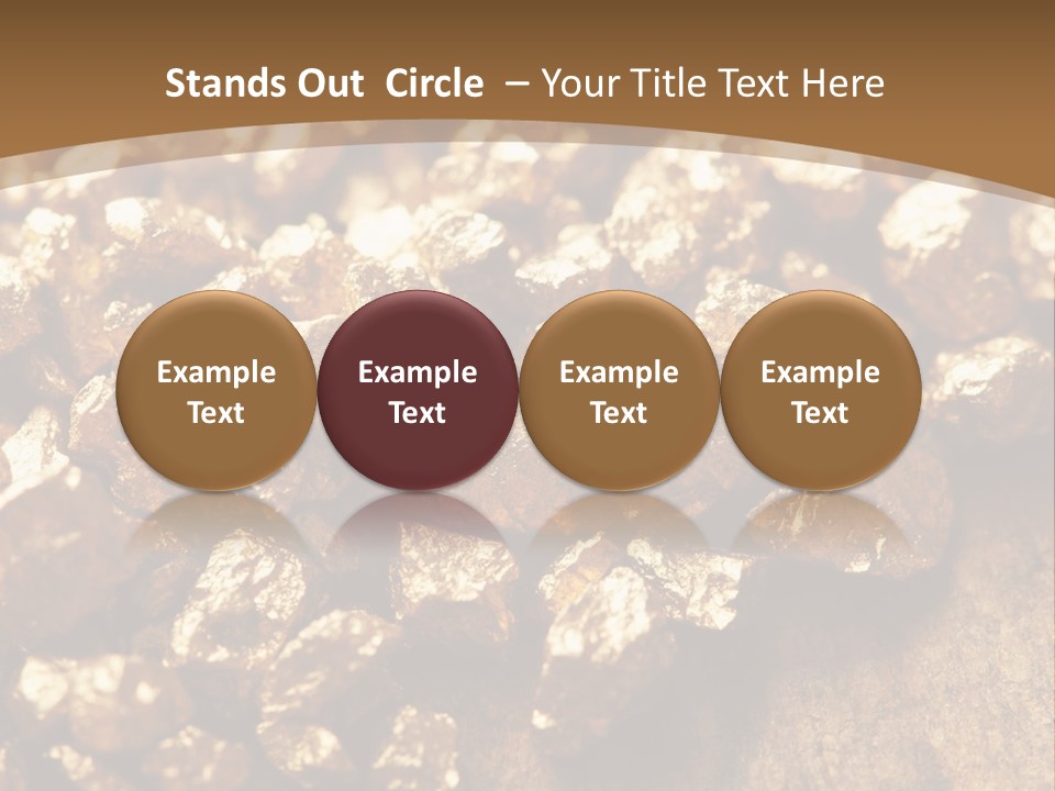 A Pile Of Gold Nuggets On A Wooden Surface PowerPoint Template