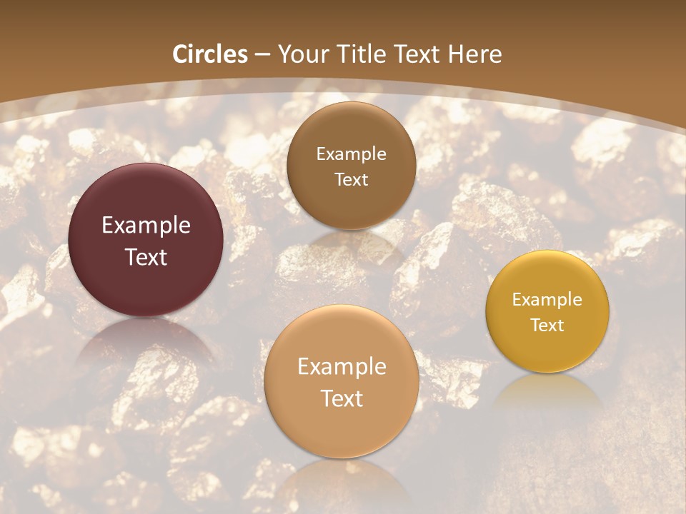 A Pile Of Gold Nuggets On A Wooden Surface PowerPoint Template