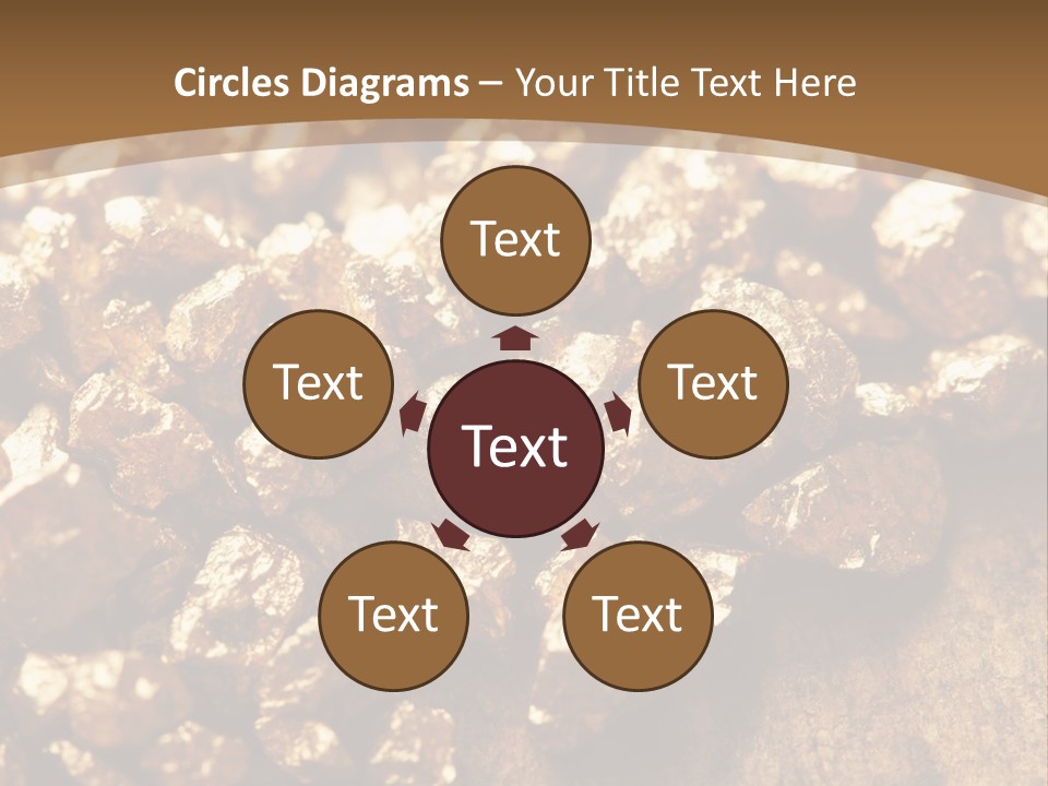 A Pile Of Gold Nuggets On A Wooden Surface PowerPoint Template