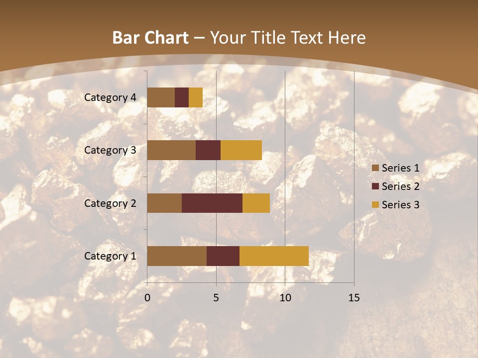A Pile Of Gold Nuggets On A Wooden Surface PowerPoint Template