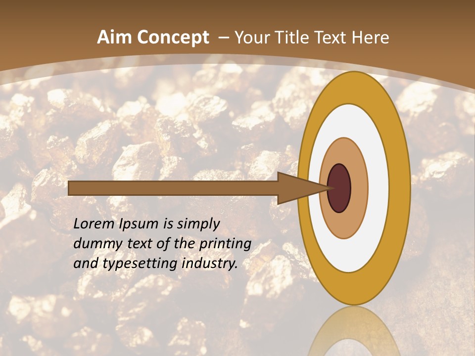 A Pile Of Gold Nuggets On A Wooden Surface PowerPoint Template
