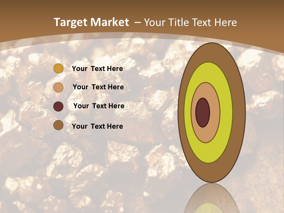 A Pile Of Gold Nuggets On A Wooden Surface PowerPoint Template