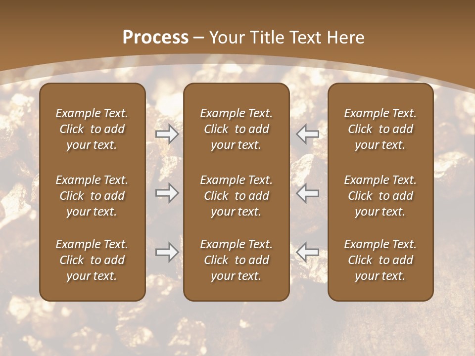 A Pile Of Gold Nuggets On A Wooden Surface PowerPoint Template