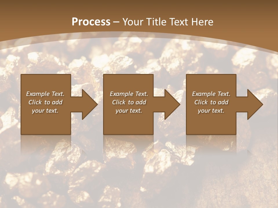 A Pile Of Gold Nuggets On A Wooden Surface PowerPoint Template