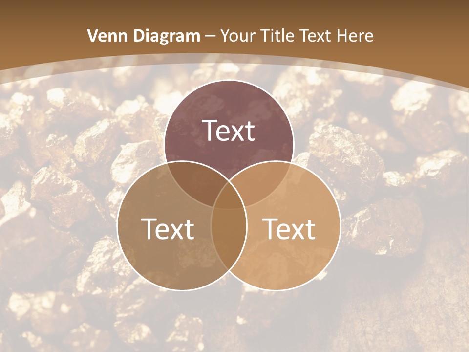 A Pile Of Gold Nuggets On A Wooden Surface PowerPoint Template