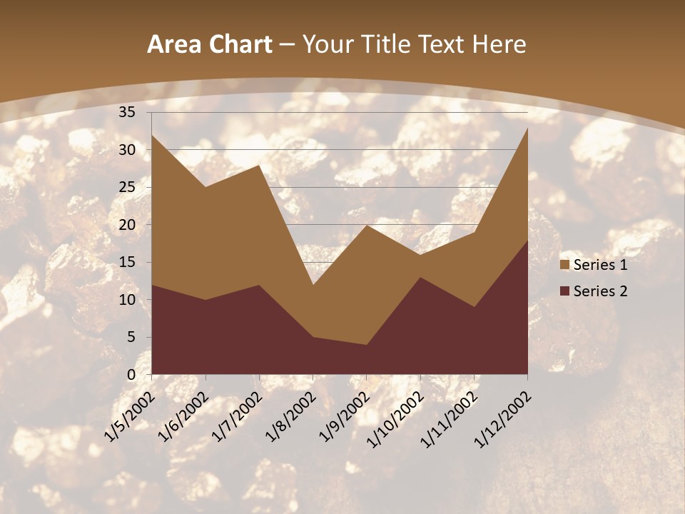 A Pile Of Gold Nuggets On A Wooden Surface PowerPoint Template