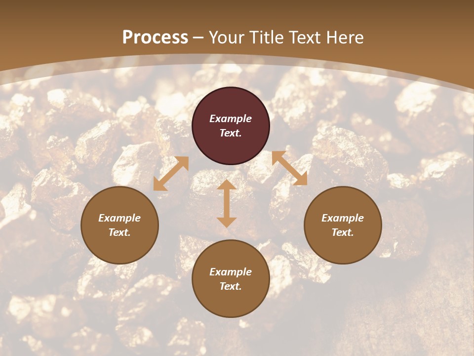 A Pile Of Gold Nuggets On A Wooden Surface PowerPoint Template