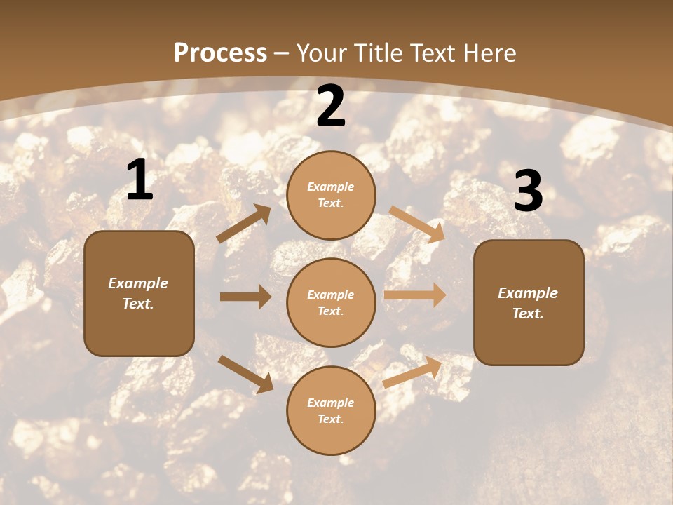 A Pile Of Gold Nuggets On A Wooden Surface PowerPoint Template