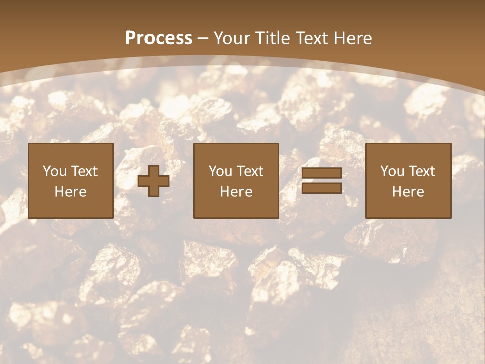 A Pile Of Gold Nuggets On A Wooden Surface PowerPoint Template