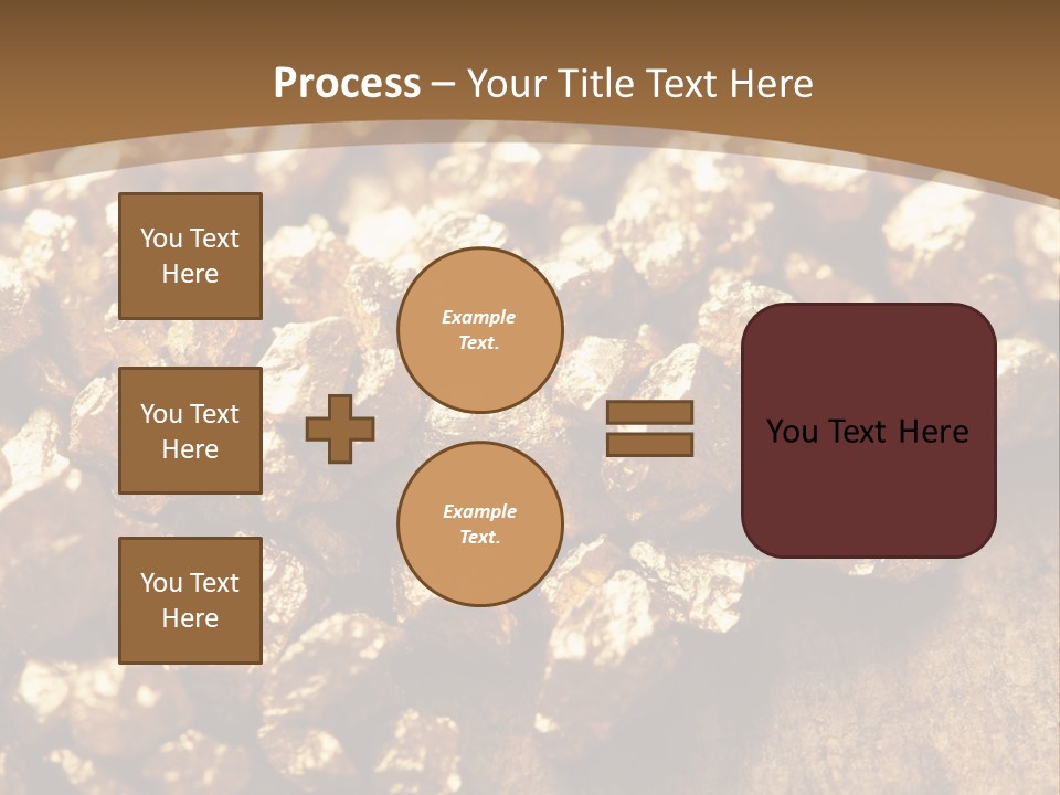 A Pile Of Gold Nuggets On A Wooden Surface PowerPoint Template