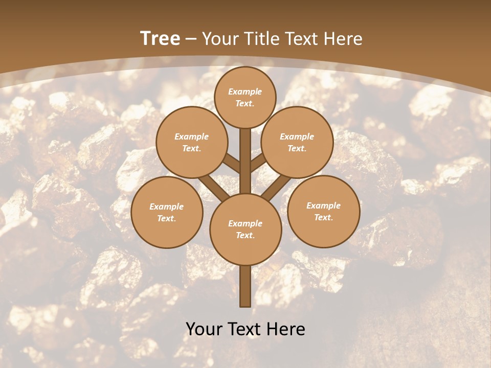 A Pile Of Gold Nuggets On A Wooden Surface PowerPoint Template