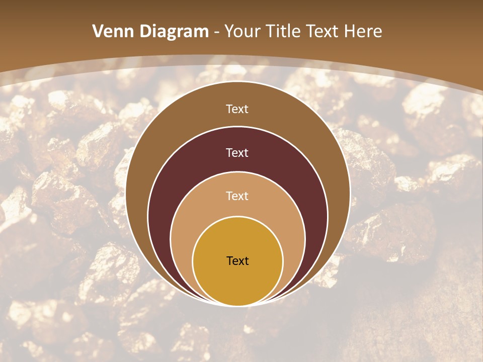 A Pile Of Gold Nuggets On A Wooden Surface PowerPoint Template