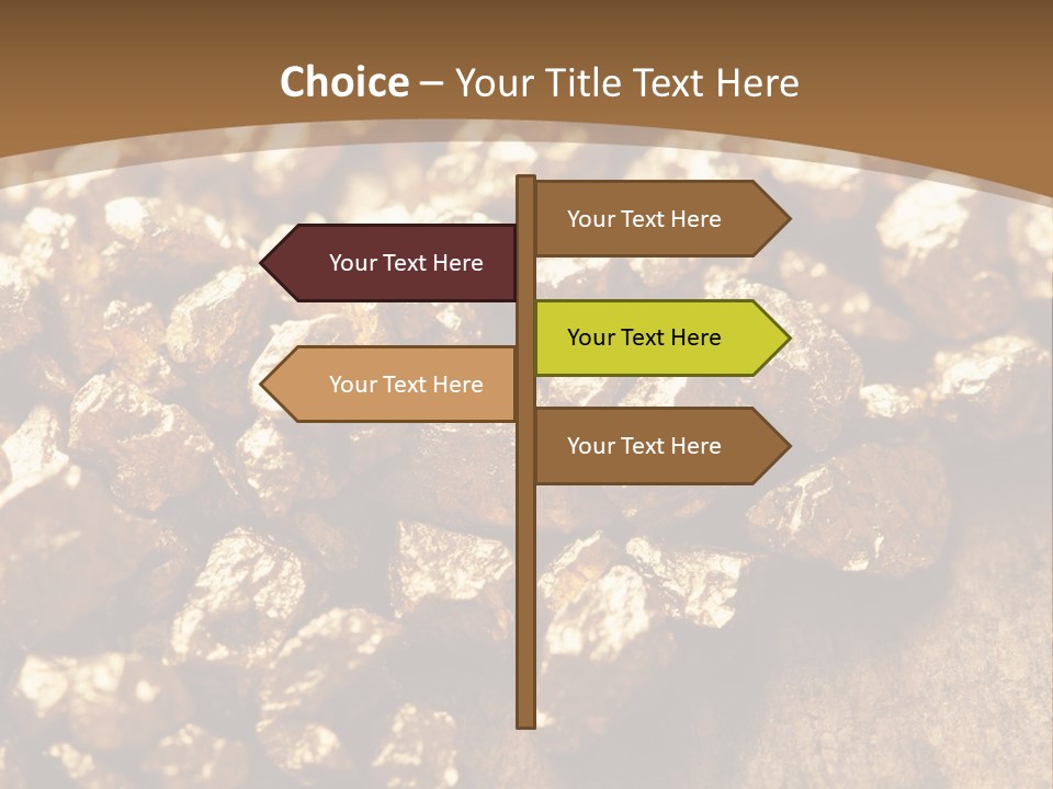 A Pile Of Gold Nuggets On A Wooden Surface PowerPoint Template