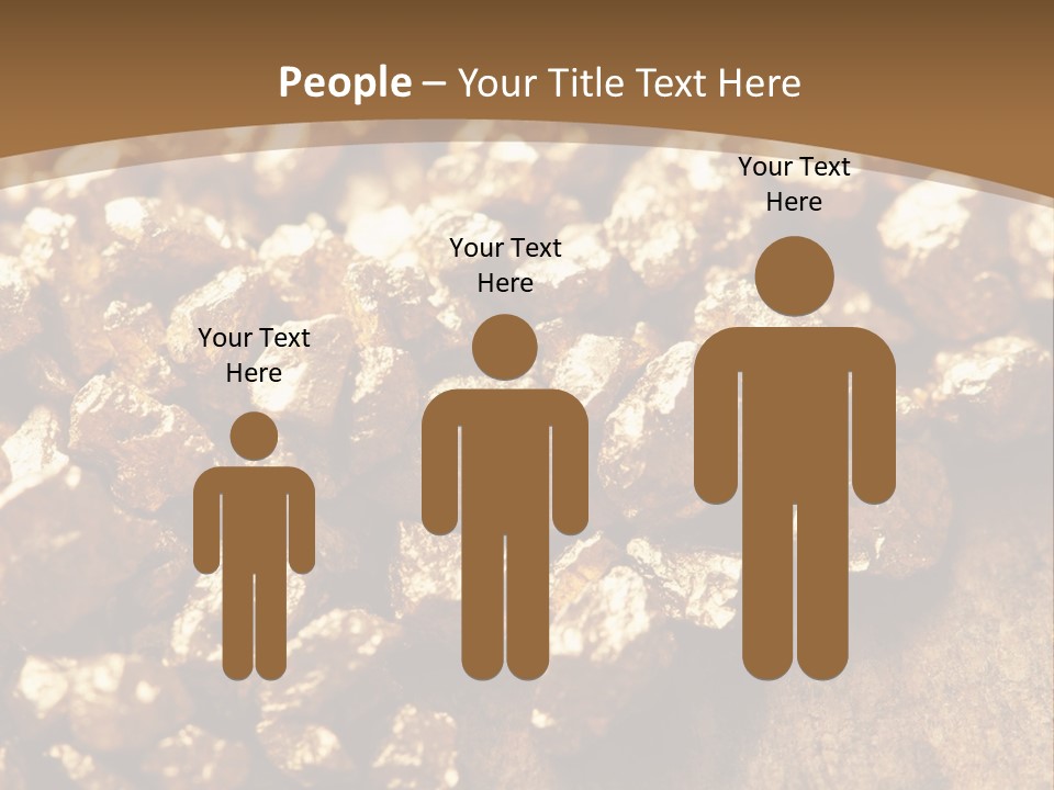 A Pile Of Gold Nuggets On A Wooden Surface PowerPoint Template