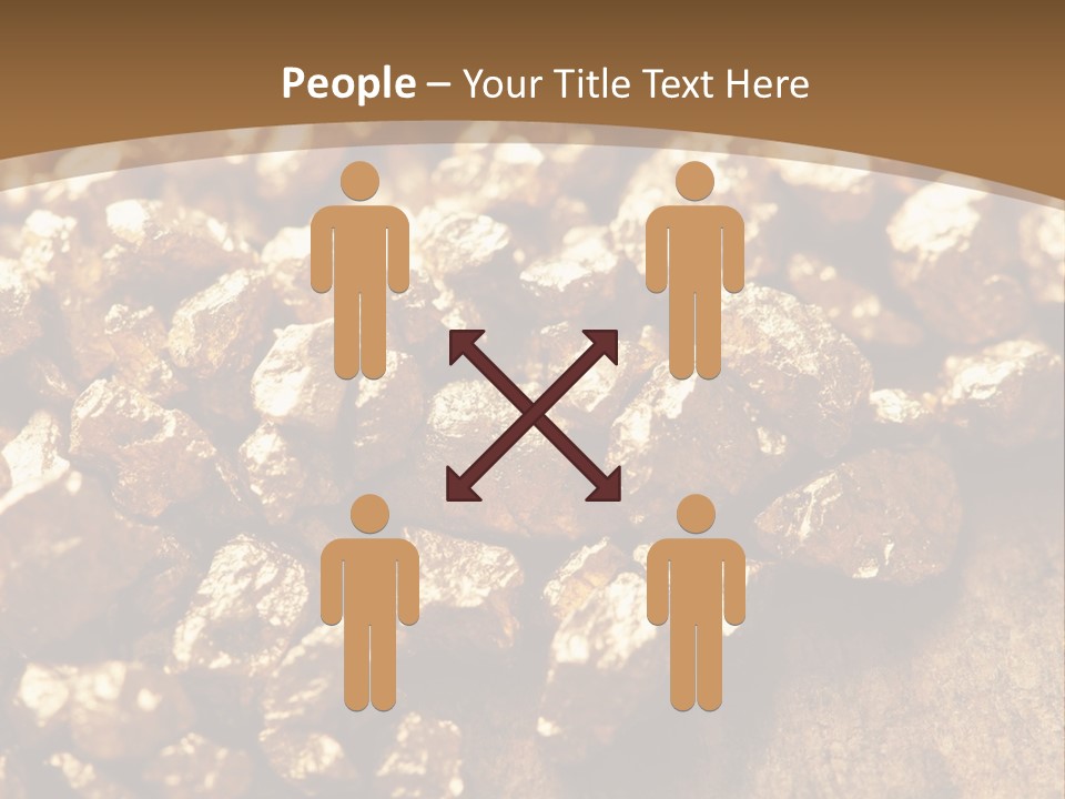 A Pile Of Gold Nuggets On A Wooden Surface PowerPoint Template