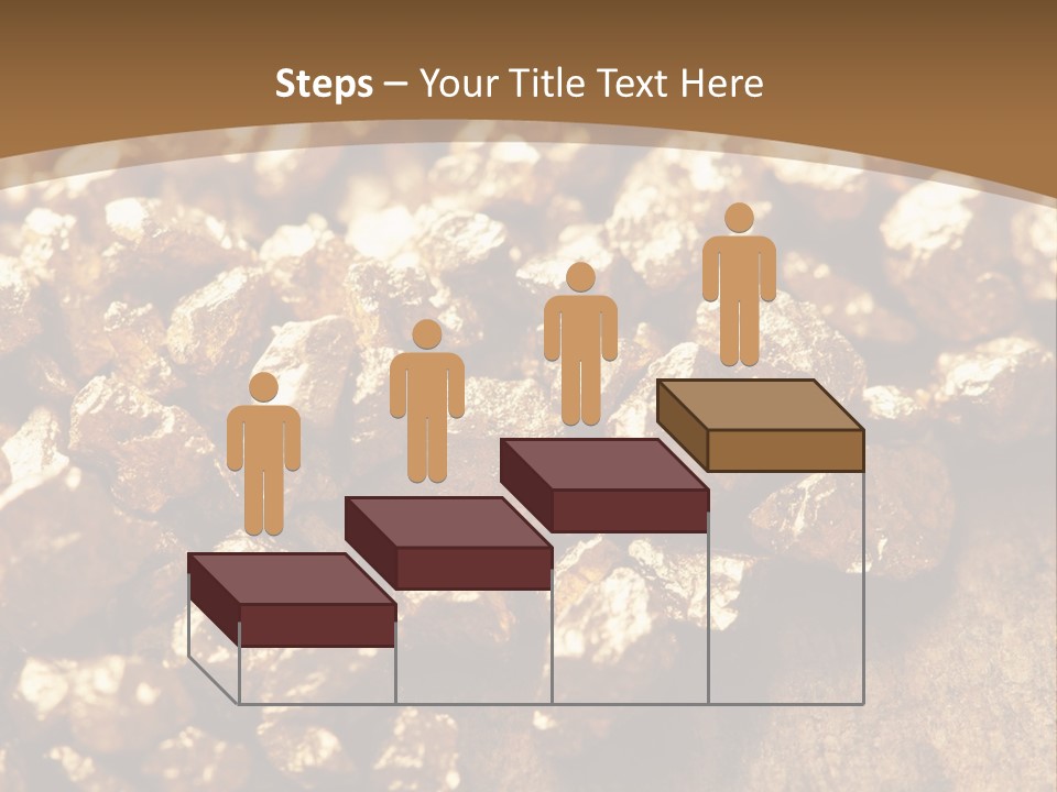 A Pile Of Gold Nuggets On A Wooden Surface PowerPoint Template