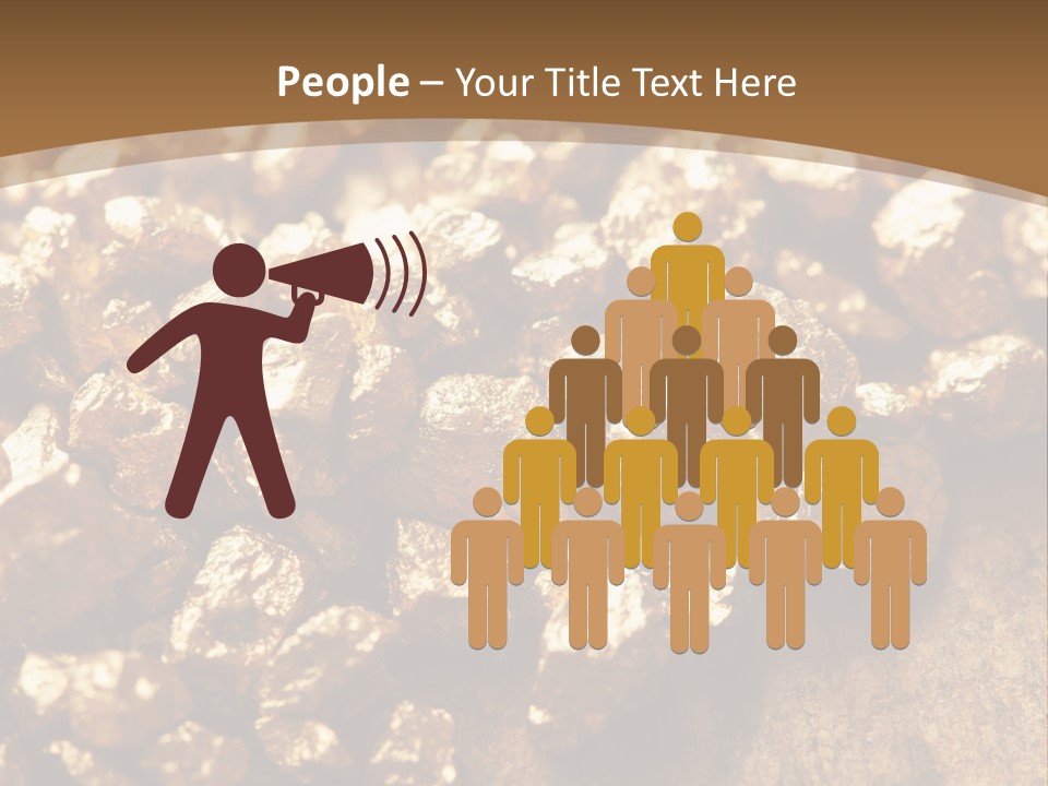 A Pile Of Gold Nuggets On A Wooden Surface PowerPoint Template