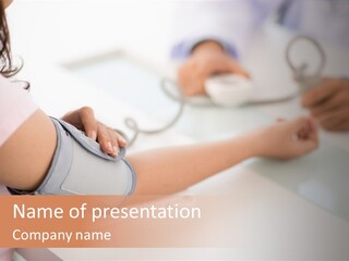 A Woman With A Cast On Her Arm Using A Computer Mouse PowerPoint Template