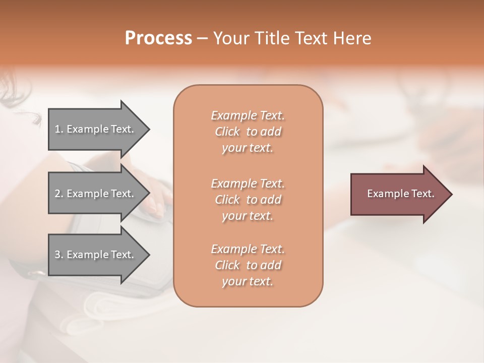 A Woman With A Cast On Her Arm Using A Computer Mouse PowerPoint Template