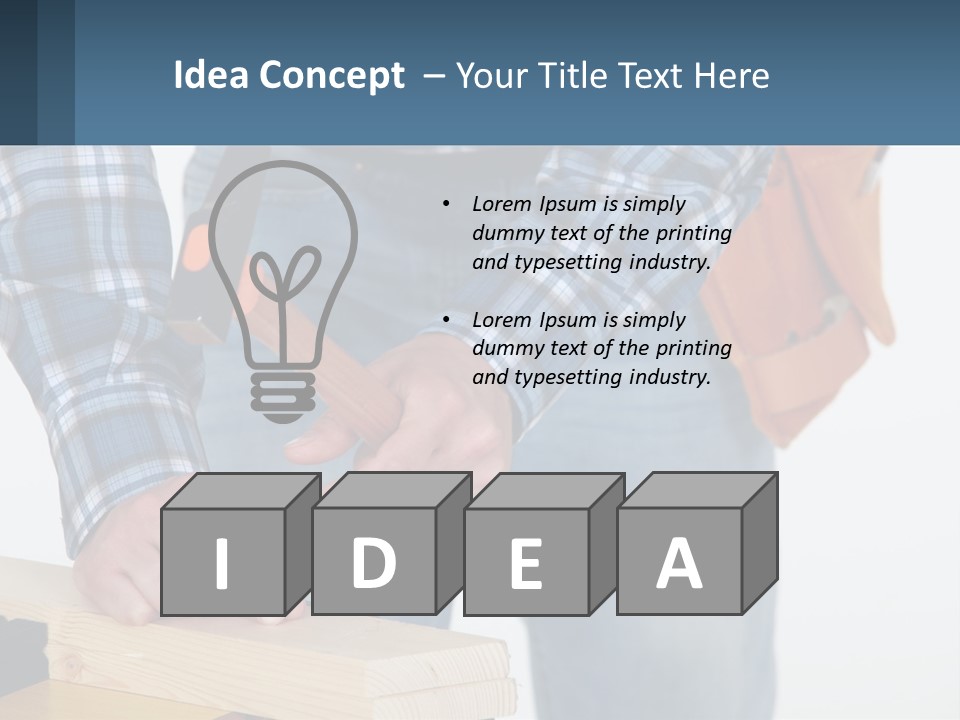 A Person Holding A Hammer And A Piece Of Wood PowerPoint Template