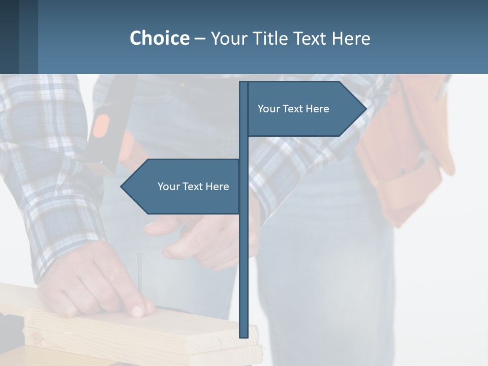 A Person Holding A Hammer And A Piece Of Wood PowerPoint Template