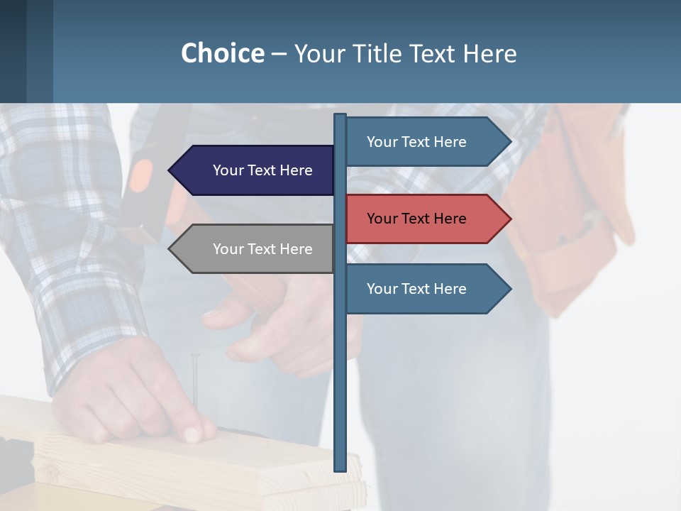 A Person Holding A Hammer And A Piece Of Wood PowerPoint Template