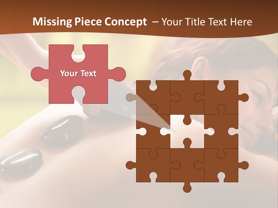 A Woman Getting A Hot Stone Massage At A Spa PowerPoint Template