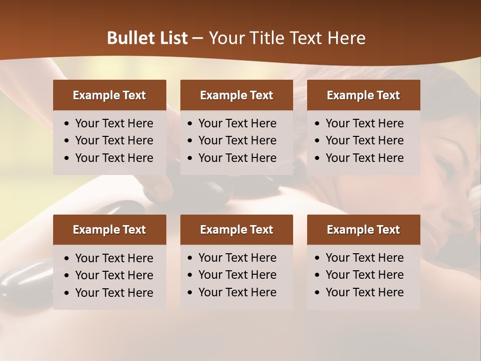 A Woman Getting A Hot Stone Massage At A Spa PowerPoint Template