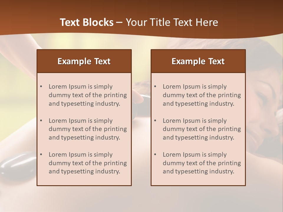 A Woman Getting A Hot Stone Massage At A Spa PowerPoint Template