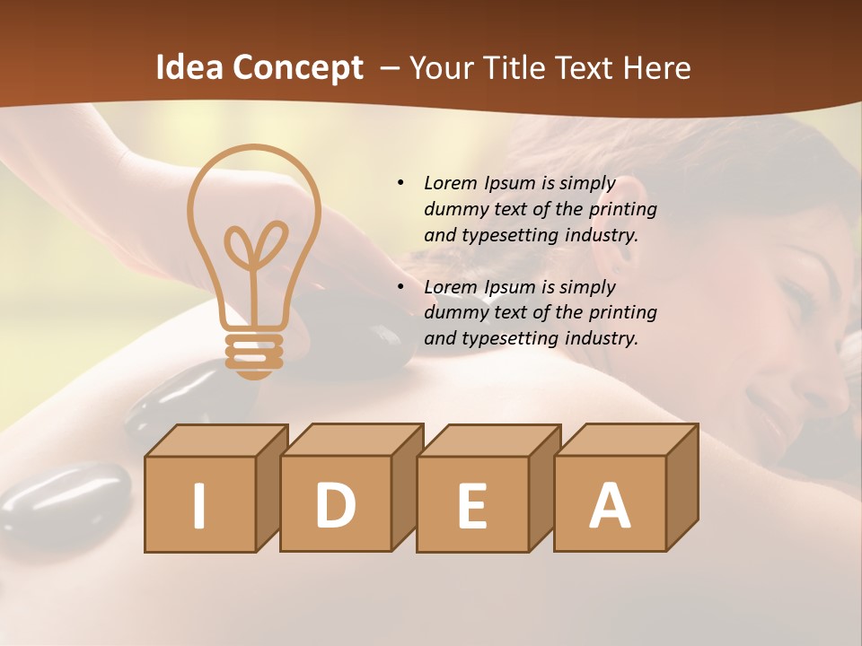 A Woman Getting A Hot Stone Massage At A Spa PowerPoint Template